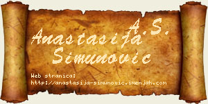 Anastasija Simunović vizit kartica